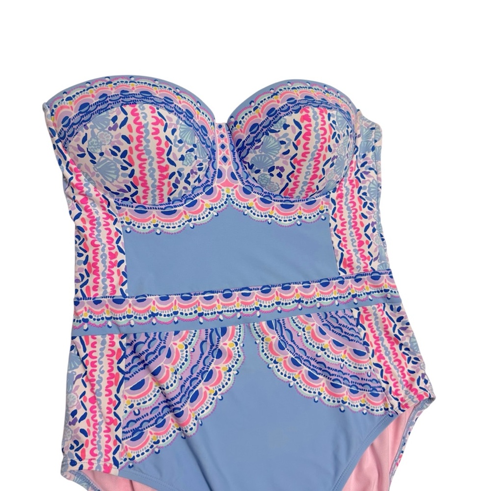 Lilly Pulitzer Athnea One Piece Swimsuit in Multi Seaside Shindig Sz‎ 12 - Picture 5 of 11